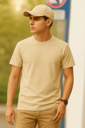 Classic Beige Cotton T-Shirt