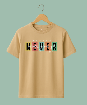 Men’s Never Give Up Graphic Printed T-Shirt - Image 3