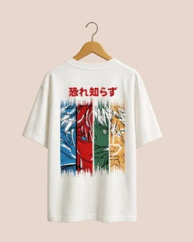 Men's White Ninja Graphic Oversized T-Shirt for Men - Image 3