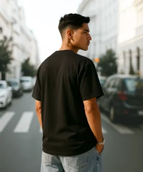 Men's Black Oversized T-shirt - Image 3