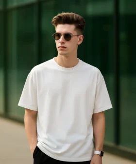 Men's White Oversized T-shirt - Image 2