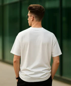 Men's White Oversized T-shirt - Image 3