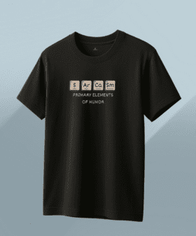 Men's Black Sarcasm Elements Regular T-Shirt - Image 2