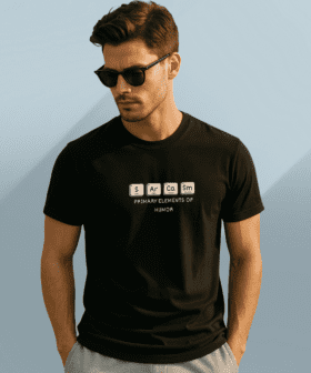 Men's Black Sarcasm Elements Regular T-Shirt